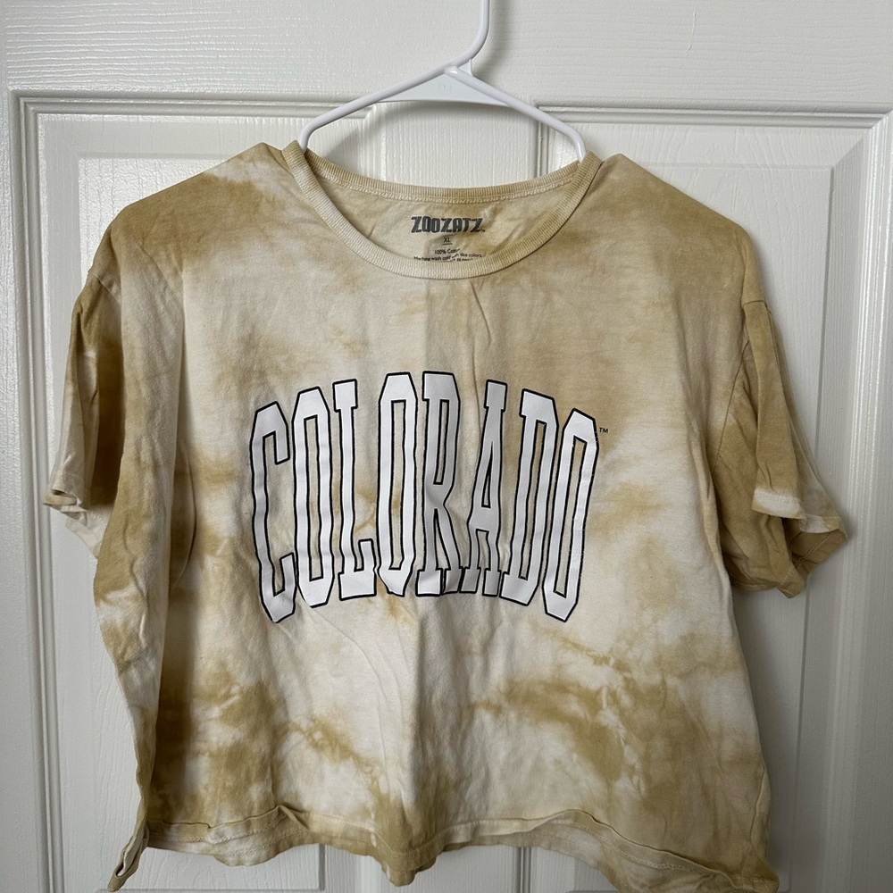 ZooZatz University of Colorado Tie-Dye Crop Top - Picture 1 of 6